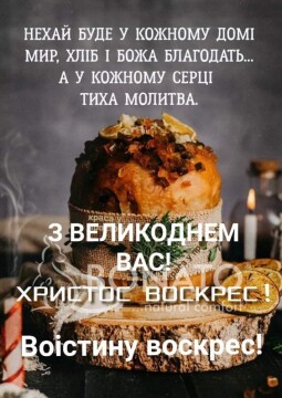 Привітання зі святом Пасхи
